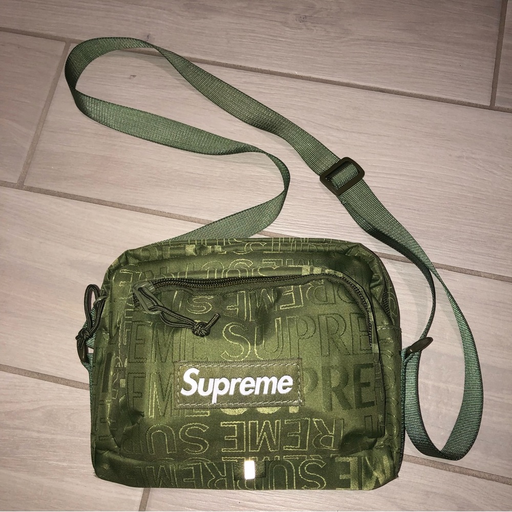 new supreme green shoulder bag